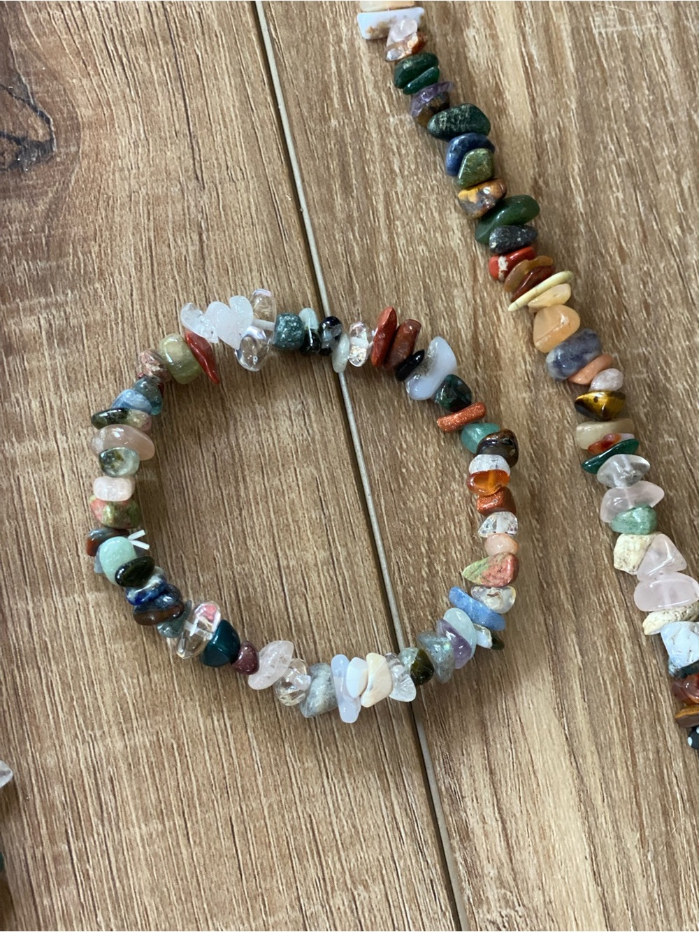 Vibrant Multicolor ‘Chip’ Stone Bohemian Necklace and Bracelet Set - Picture 6 of 8